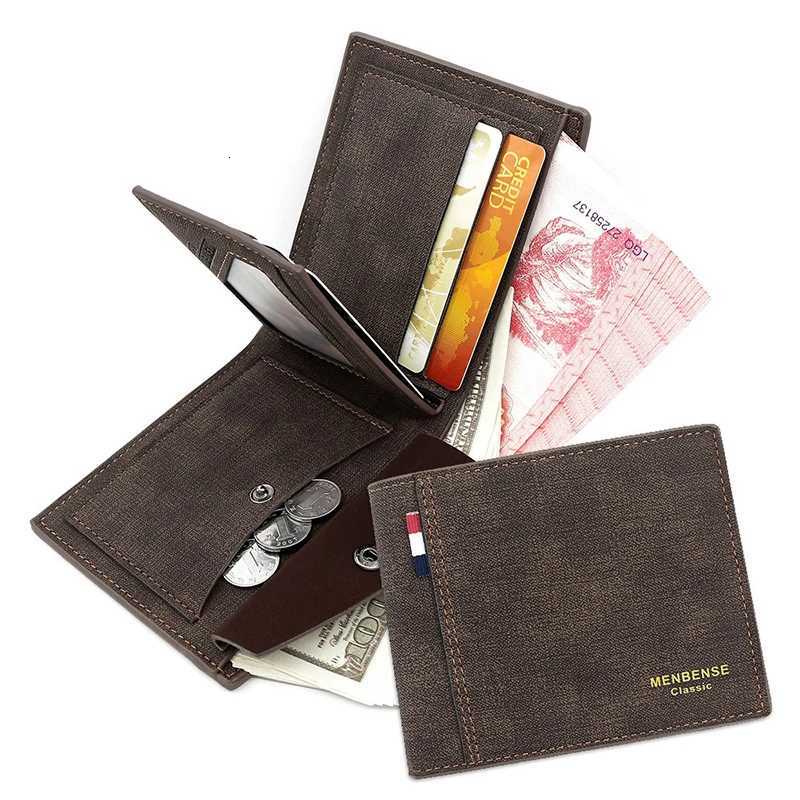 Simple Mens Wallets PU Leather Card Holder Purses for Men Slim Wallet and Handbags with Coin Pocket Male Gift Coffee Money BagsT251119