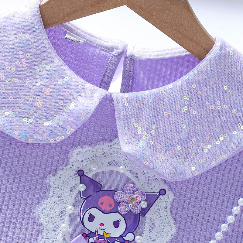 Girls designer clothes baby clothes Princess Kuromi dress with puffy skirt fluffy dress baby girl dress kids designer clothes girl.