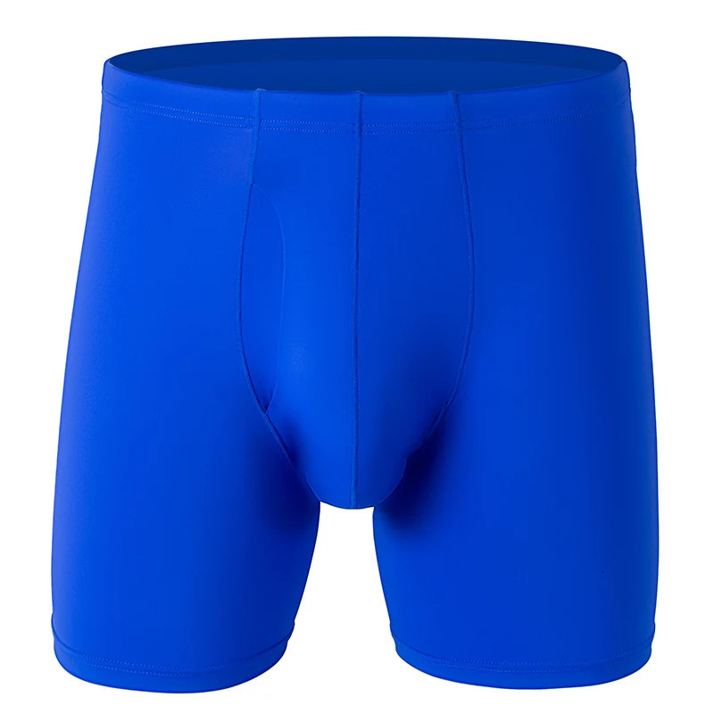 Mens Boxing Shorts Homme Slim Ice Silk Underwear Panites Solid Comfort Ushaped Convertible Pocket Cueca Calzoncillo 250417