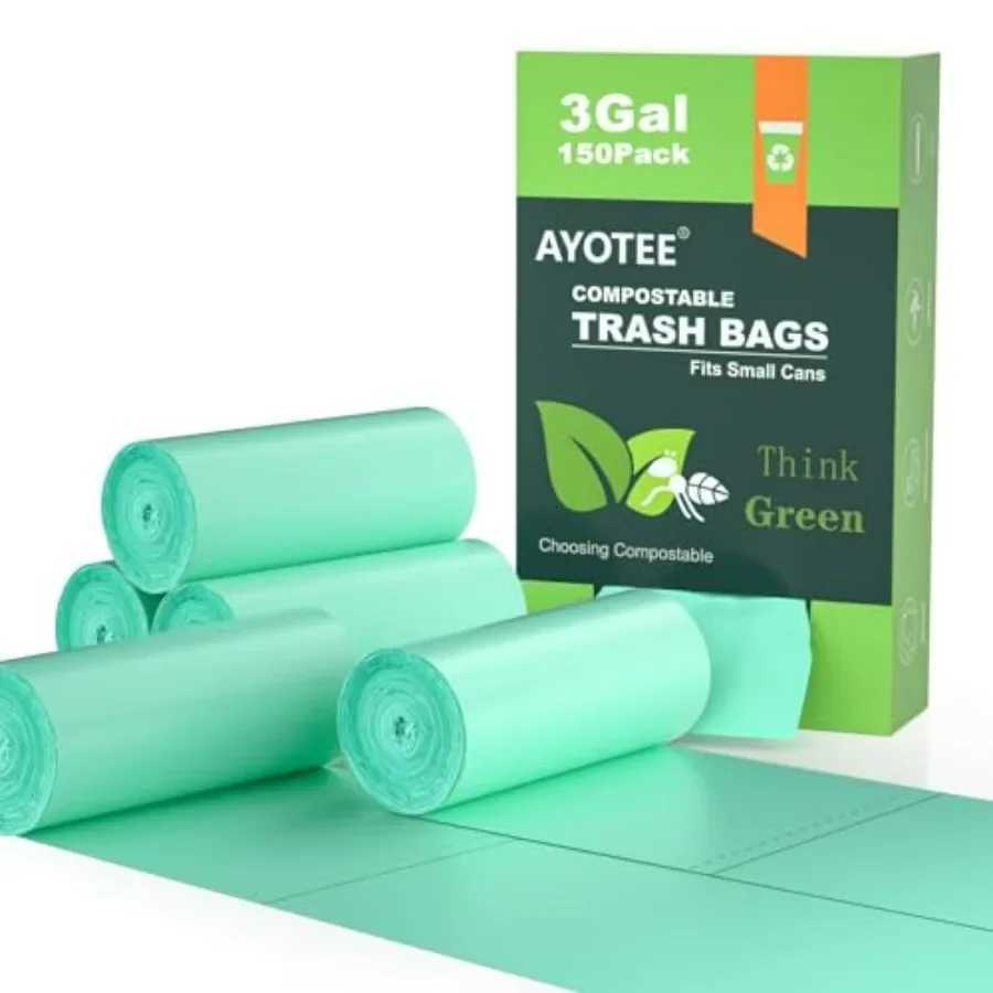 Small Compost Bags 3 Gallon 150 Packs Compostable Trash Bags 3 Gallon for Countertop Bin Biodegradable Kitchen Waste Bags Suita C251119