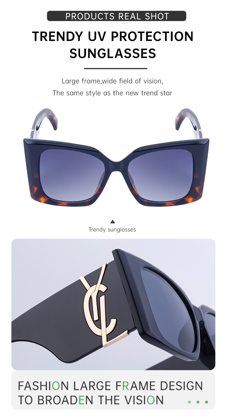 Hot selling 2025 summer free shipping fashionable large frame windproof cat eye sunglasses designer women's outdoor sports sunglasses