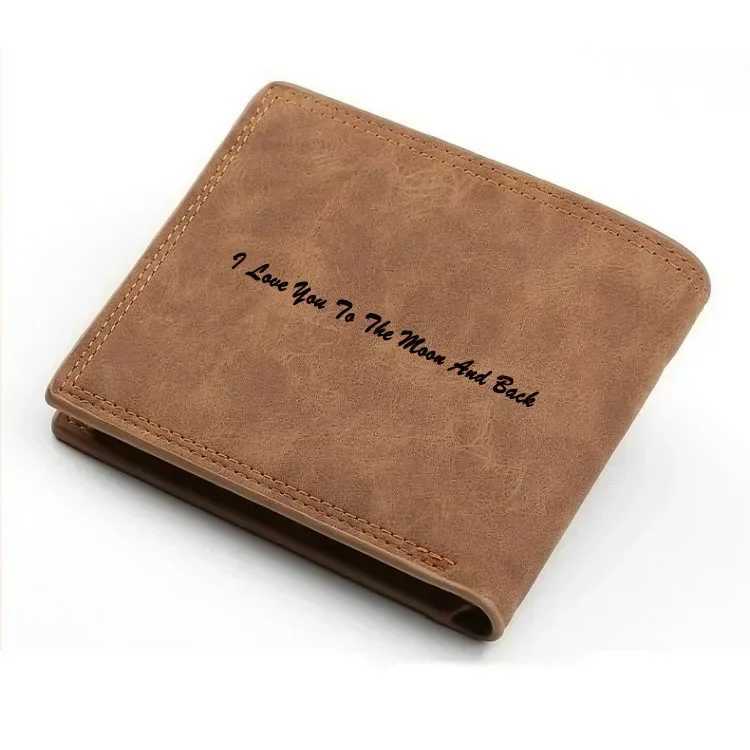 Engraved Photo Personalized Christmas Picture Text Fathers Day Gift Wallet Men Custom Christmas Anniversary Gift for HimT251119