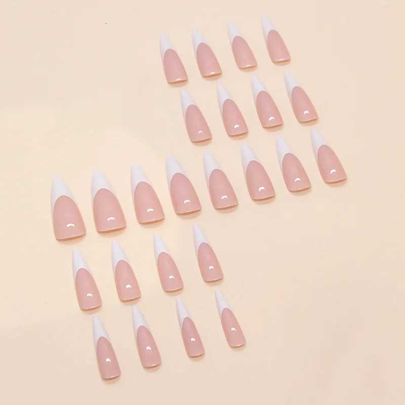 24 pieces of French minimalist short nails pressed nails fashionable womens wearing nails including 1 jelly and 1 nail fileT251118T251119