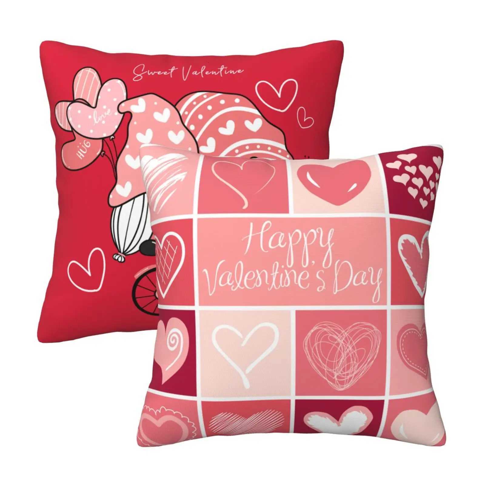 Pink case one set of two Valentines Day soft decoration dwarf truck flowers Heart-shaped square cushion cover cM251119
