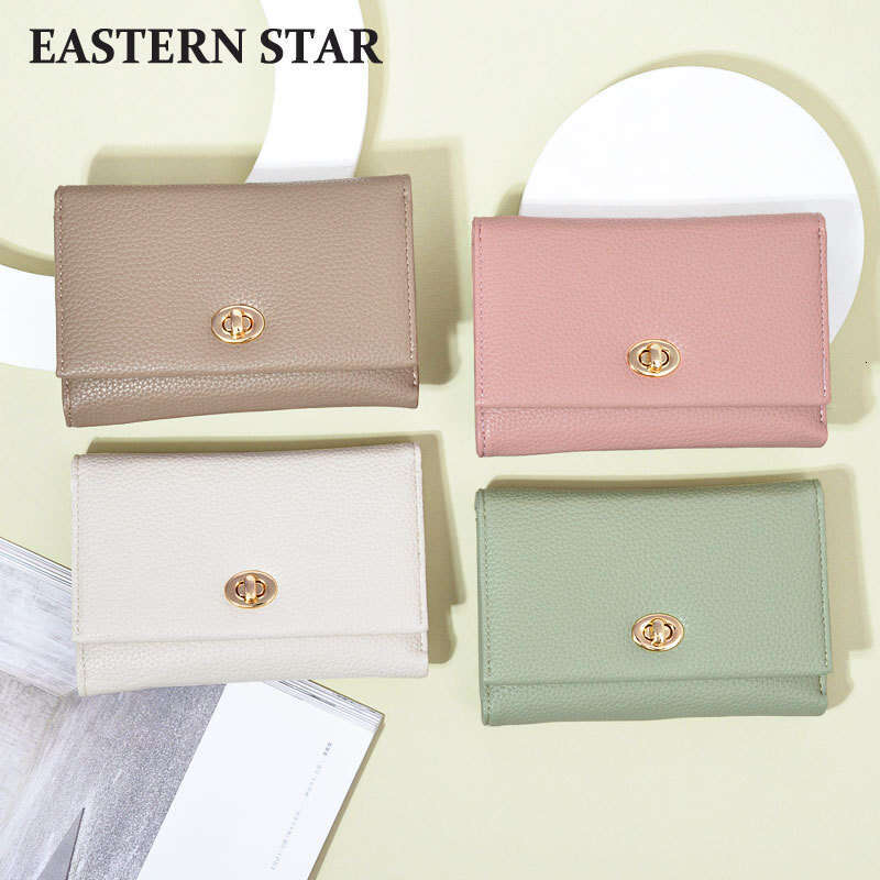 Designer Genuine Texture Short Wholesale PU High-Grade Leather Internet Celebrity Lock Buckle Women's Wallet