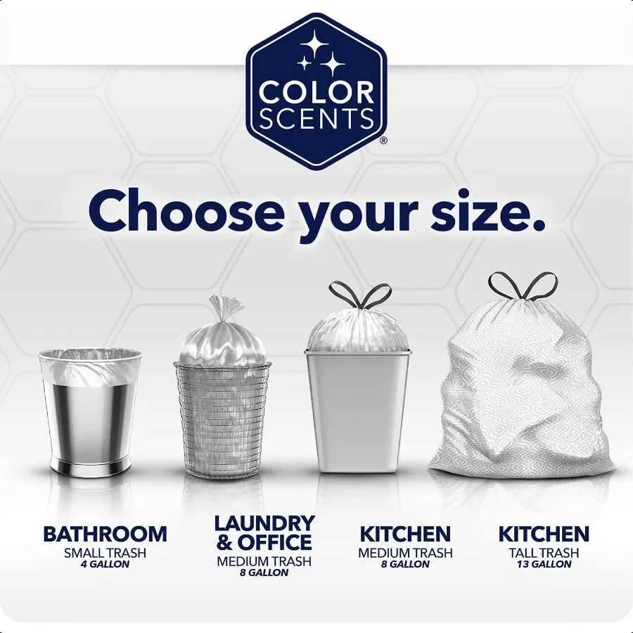 Small Trash Bags 4 Gallon 80 Bags 1 Pack of 80 Count Twist Tie Lavender Bag with Lavender Scent with Microban C251119