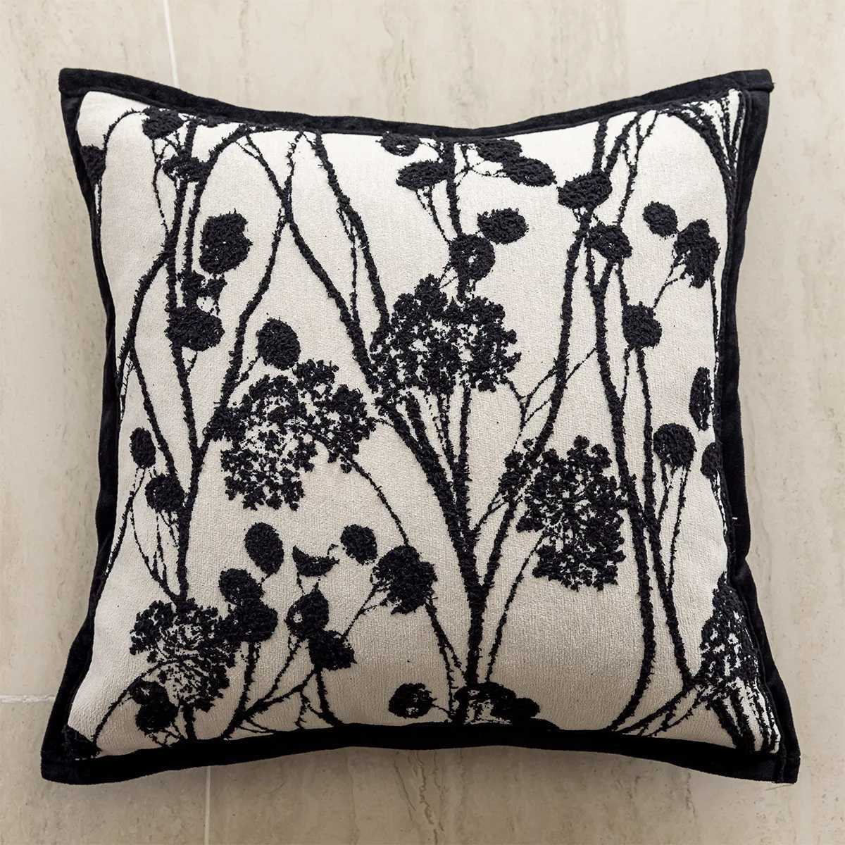 45X45CM Black Nordic Throw Cover Retro French Stamping Waist Cushion Cover Decor Home Decorative caseM251119