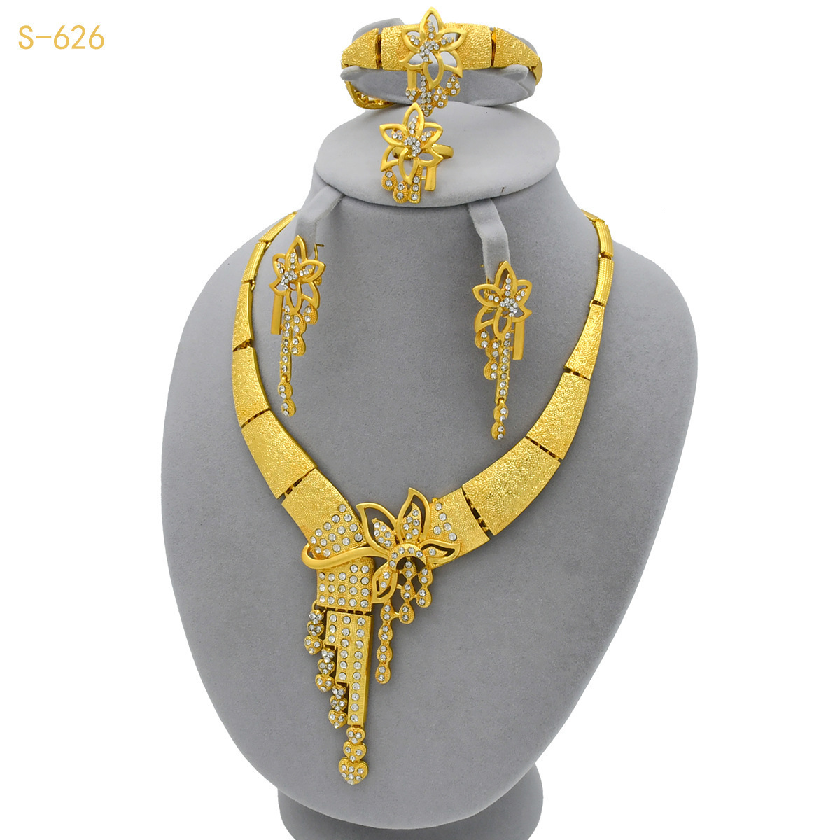 Latest Italian Womens Exquisite Jewelry Set Gold Womens Necklace Earrings African Big Jewelry Wedding Party Gift 241115