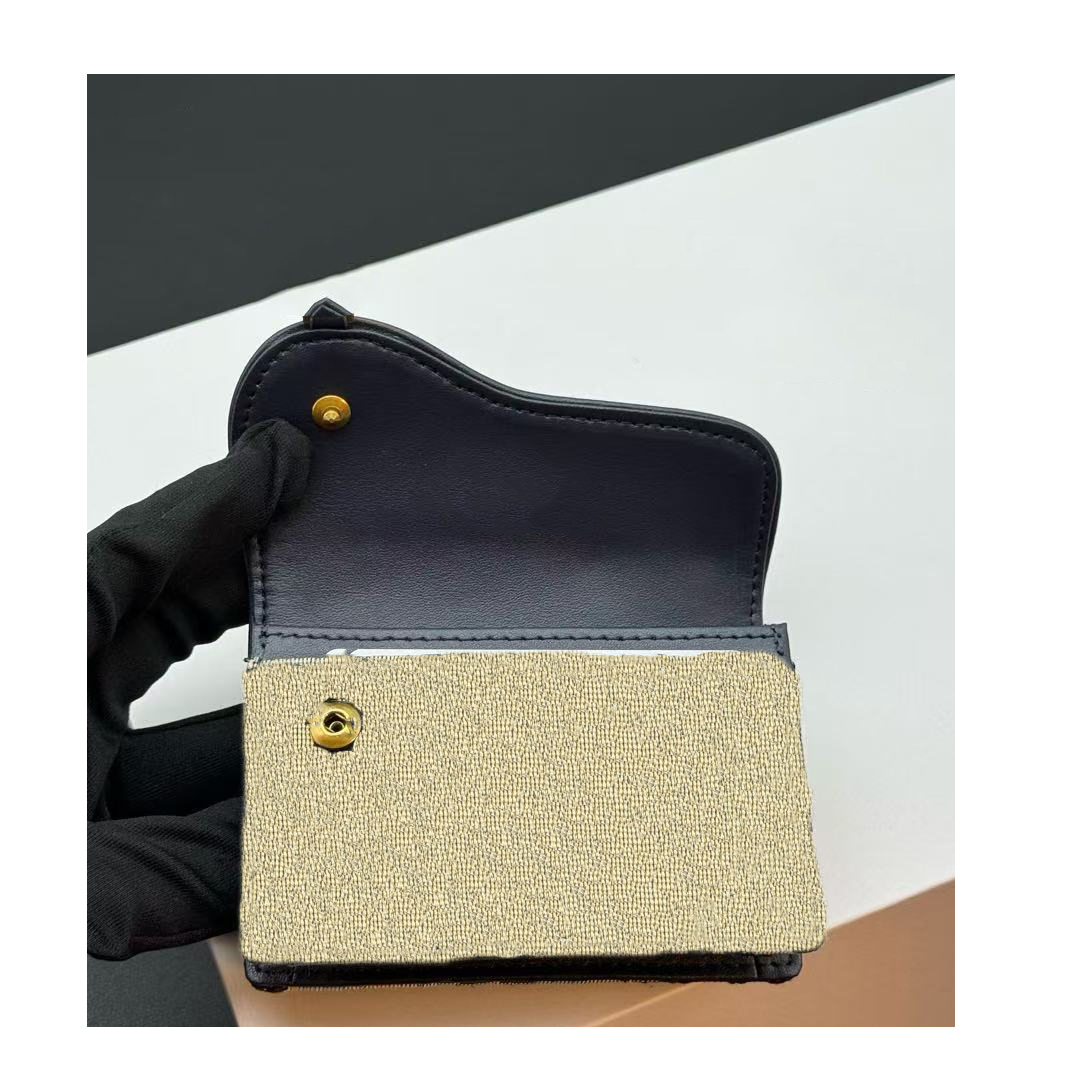 High-quality luxury designer classic flap card holder wallet handbag credit card wallet embossed envelope wallet with box dustproof bag