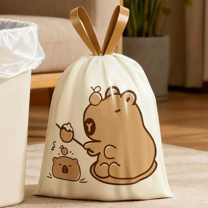 Drawstring Garbage Bag Large Capacity Handheld Trash Bag with cartoon Printed Garbage Pouch Trash Can Liners Thickened Waste Bag C251119