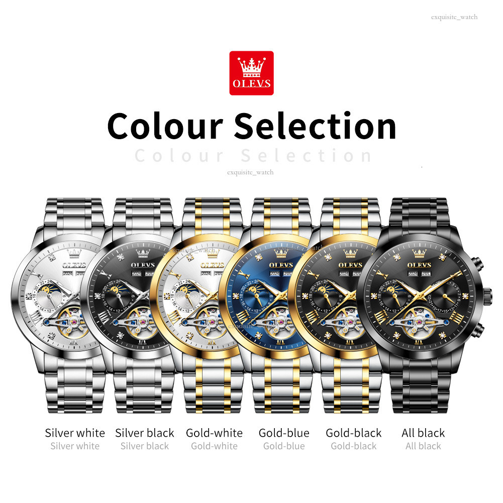 OLEVS Brand Designer Men's Watch New Multi-functional Fashionable Mechanical Watch Luxury Business Classic Luminous Waterproof Men's Wristwa