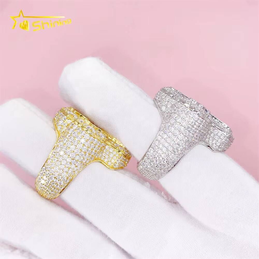 New Design Silver 925 VVS Moissanite Hip Hop Iced Out Fine Jewelry Necklace Men Pendant Cross Pendants With Cross Ring