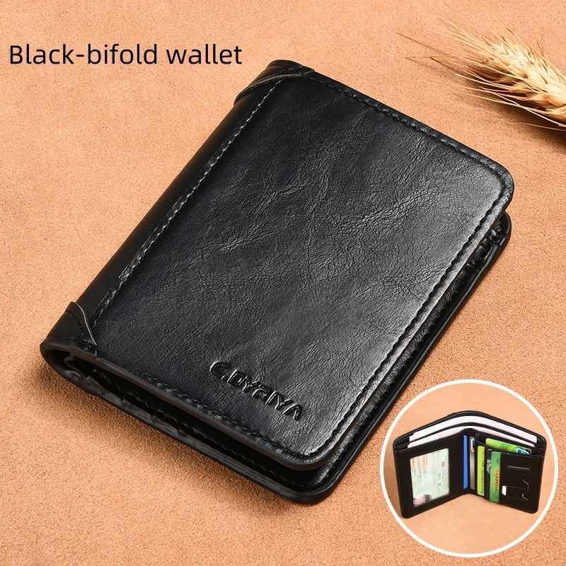 RFID Men Wallet PU Leather Blocking Trifold Wallet Vintage Thin Short Multi Function Id Credit Card Holder Male Purse MoneyT251119