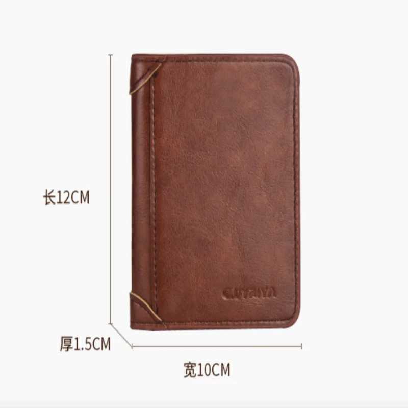 RFID Men Wallet PU Leather Blocking Trifold Wallet Vintage Thin Short Multi Function Id Credit Card Holder Male Purse MoneyT251119