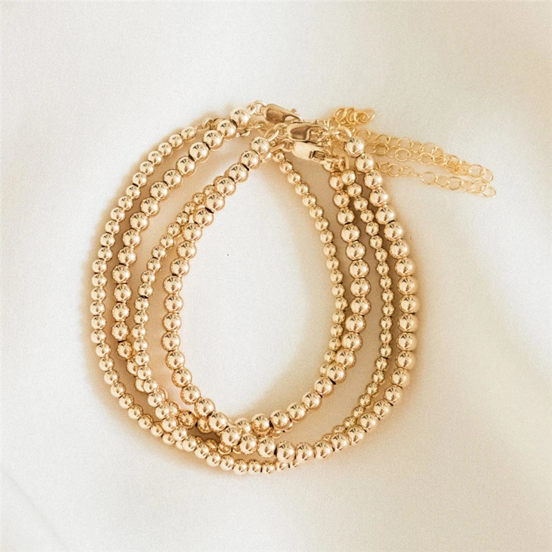 Handmade Gold Beads Bracelet 14K Gold Filled Bracelet Gold Jewelry Boho Bracelets Vintage Boho Women Jewelry 250417