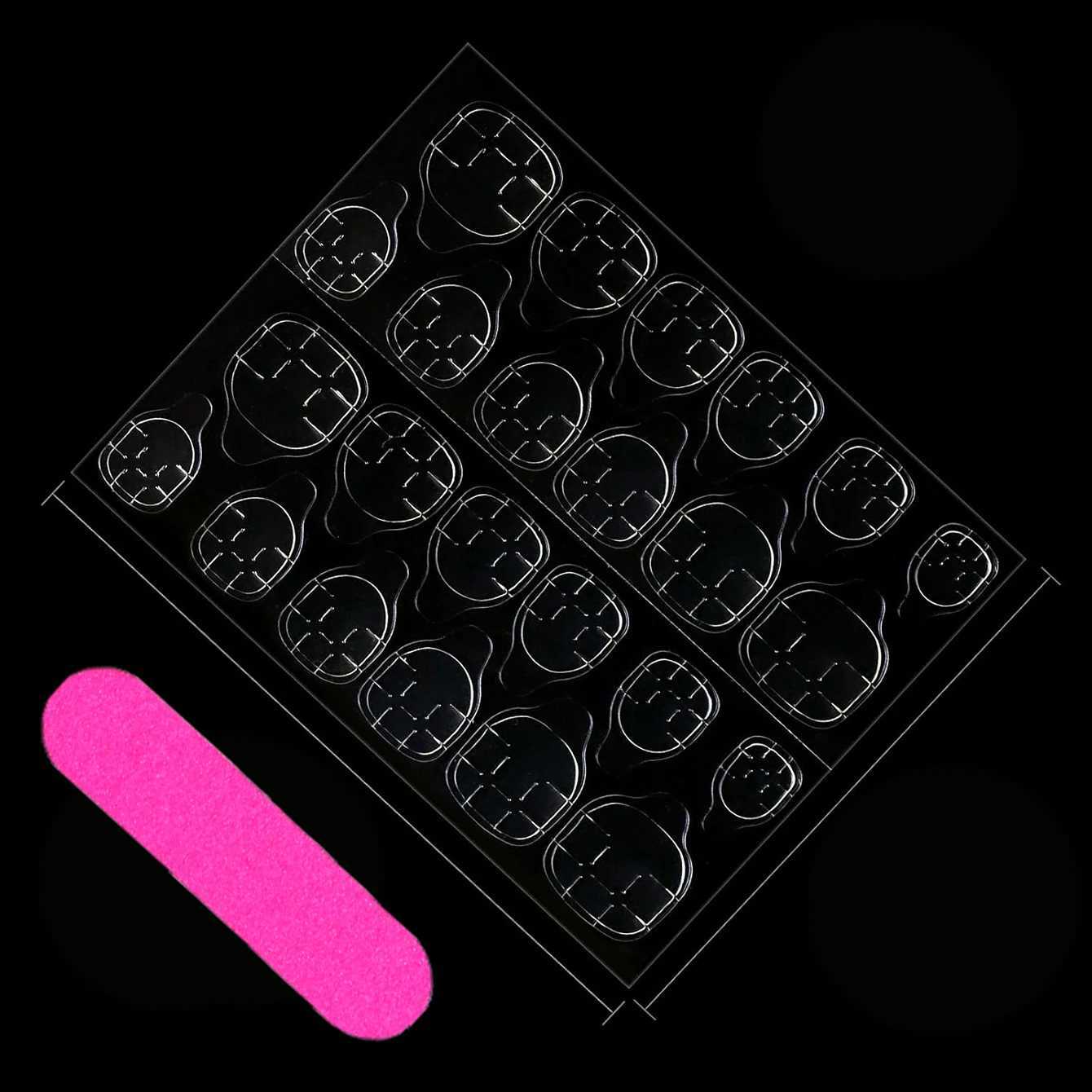 24PCS Medium Almond Fake Nails With Silver Vortex Design White French Pointed Fake Nails Reusable Acrylic NailsT251118T251119