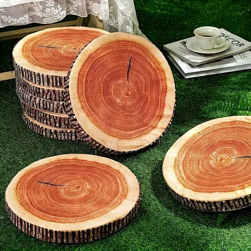 3D Printed Round Tree Stump Throw Cushion Home Decorative Log-Shaped Support for Bedroom Living RoomM251119