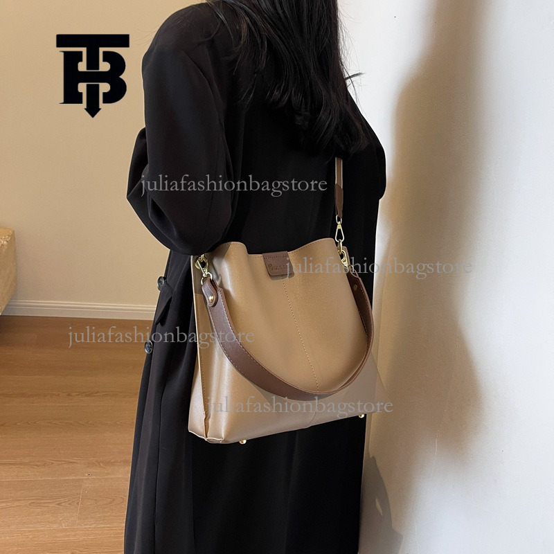 TB BHULAMTE Designer Women's Large Capacity Bucket Bag New Retro Fashion Single Shoulder Crossbody Bag Fashion Brand Luxury Handbag Versatile Sho