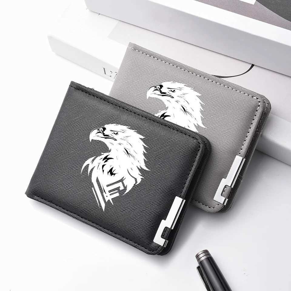 Mens Personalized PU Leather Wallet with Eagle Print Pattern Multi-Slot Short WalletT251119
