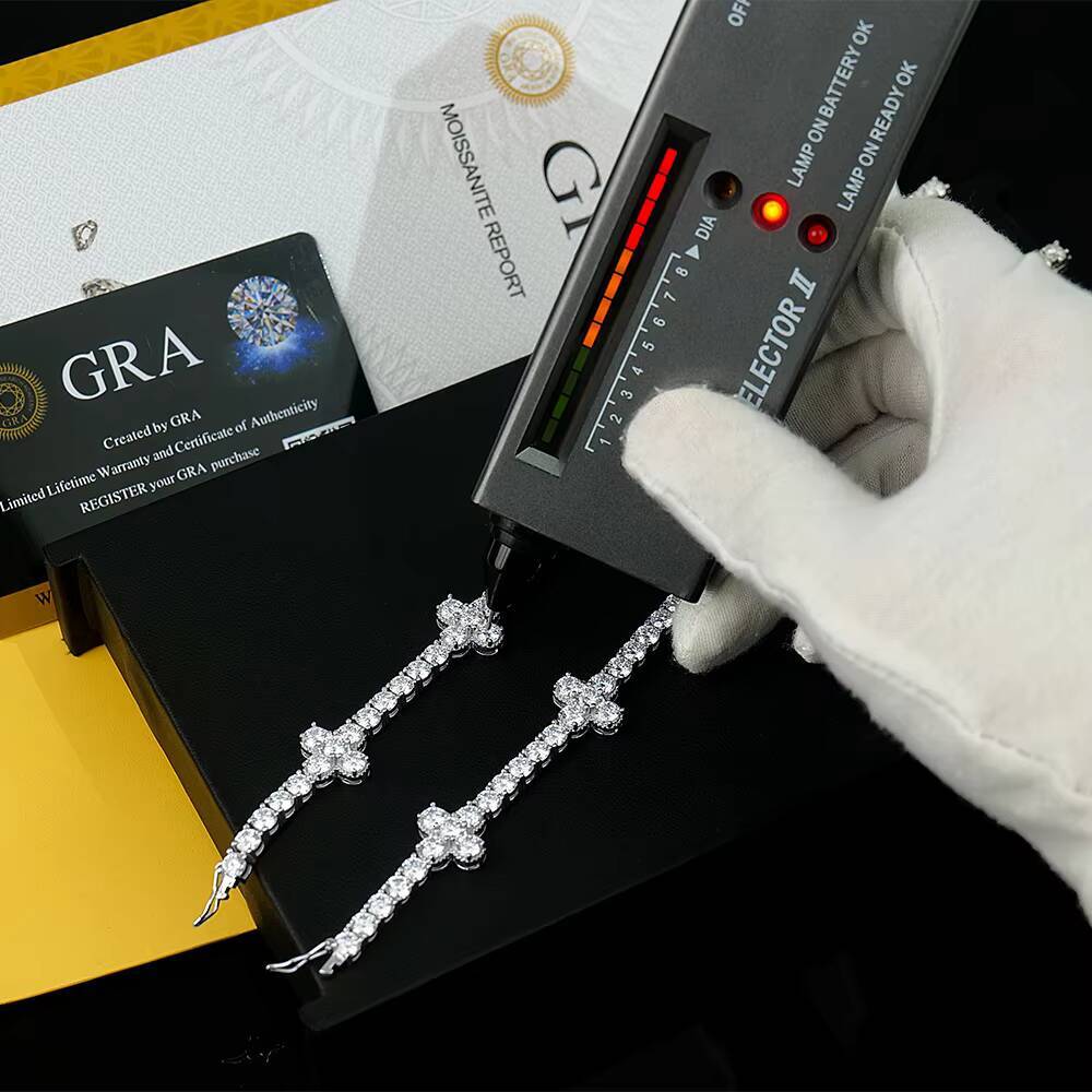 Womens Luxury Gold Plated 925 Silver Custom Bulk Lab Grown Diamond Mossanite Moissanite Bracelet Fine Jewelry Bracelets Bangles