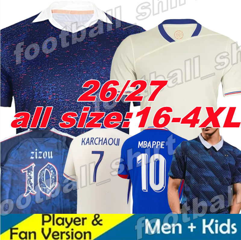 2026 French club Full Sets MBAPPE O.Dembele soccer jerseys 25 26 GIROUD BENZEMA GRIEZMANN KANTE Maillot de foot equipe Maillots ZIDANE 1998 2014 Men kids kit football
