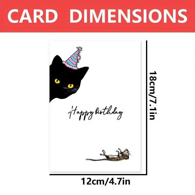 1pc funny for her husband best friend birthday card cat birthday card G251119