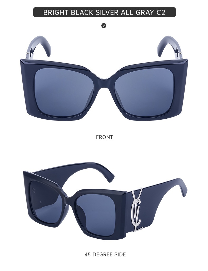 Hot selling 2025 summer free shipping fashionable large frame windproof cat eye sunglasses designer women's outdoor sports sunglasses