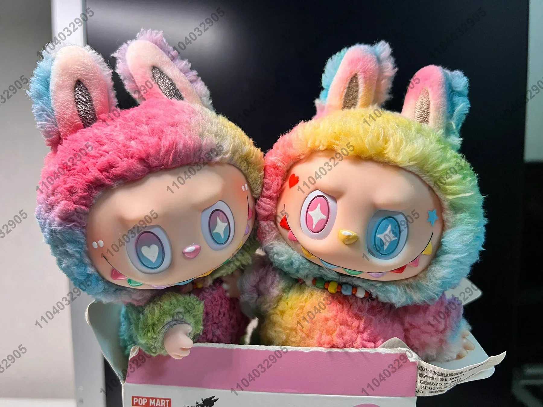 Labubu The Monsters Rainbow Original Exciting Macaroon Genuine Doll Transformed into Vinyl Plush Doll Action Character Bag Charm W250419