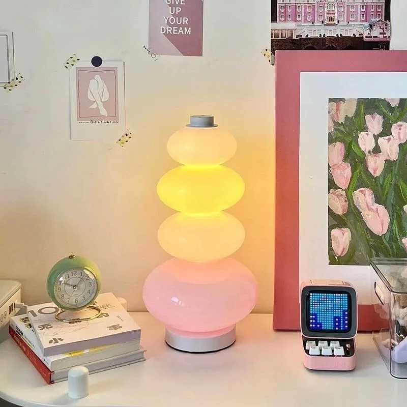 Candy Rainbow Gourd floor lamp led Macaron glass Tall Lamp for Childrens Room Sofa Bedroom Bedside Atmosphere LED Pebble lamp M251119