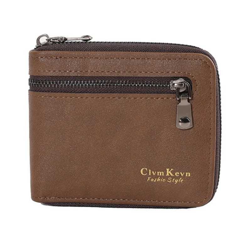 2025 New Mans Short Bifold Wallets Multi Card Fashion PU Leather Wallet High Quality Men Classic Wallet with Coin Bag ZipperT251119