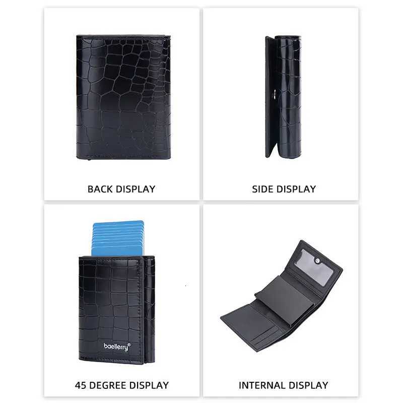 Baellerry New RFID Short Men Card Bag Wallet High Quality Brand Card Holder Male Purse Crocodile Pattern Mens Popup WalletT251119