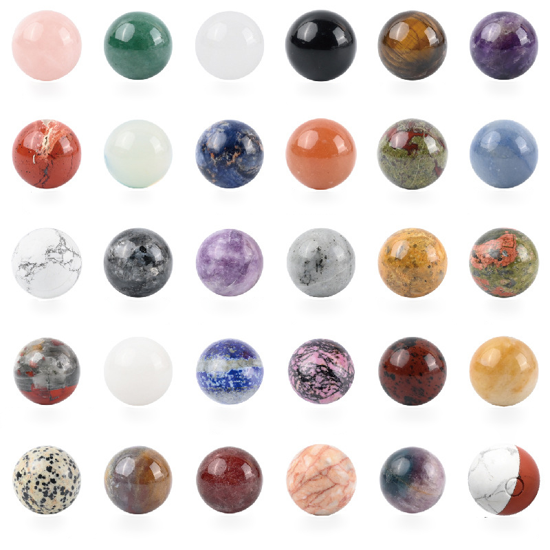 1 inch Natural crystal spheres, raw stone polishing, crystal balls without holes, jade handcrafted ornaments for holding, home and office decorative i