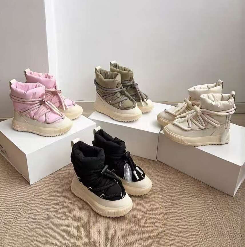 Mirror quality Luxury Designer Moner Atie Mi snow boot woman fashion Medium winter fur warm ski platform Down pink black ankle short rain boots shoe fashion shoes