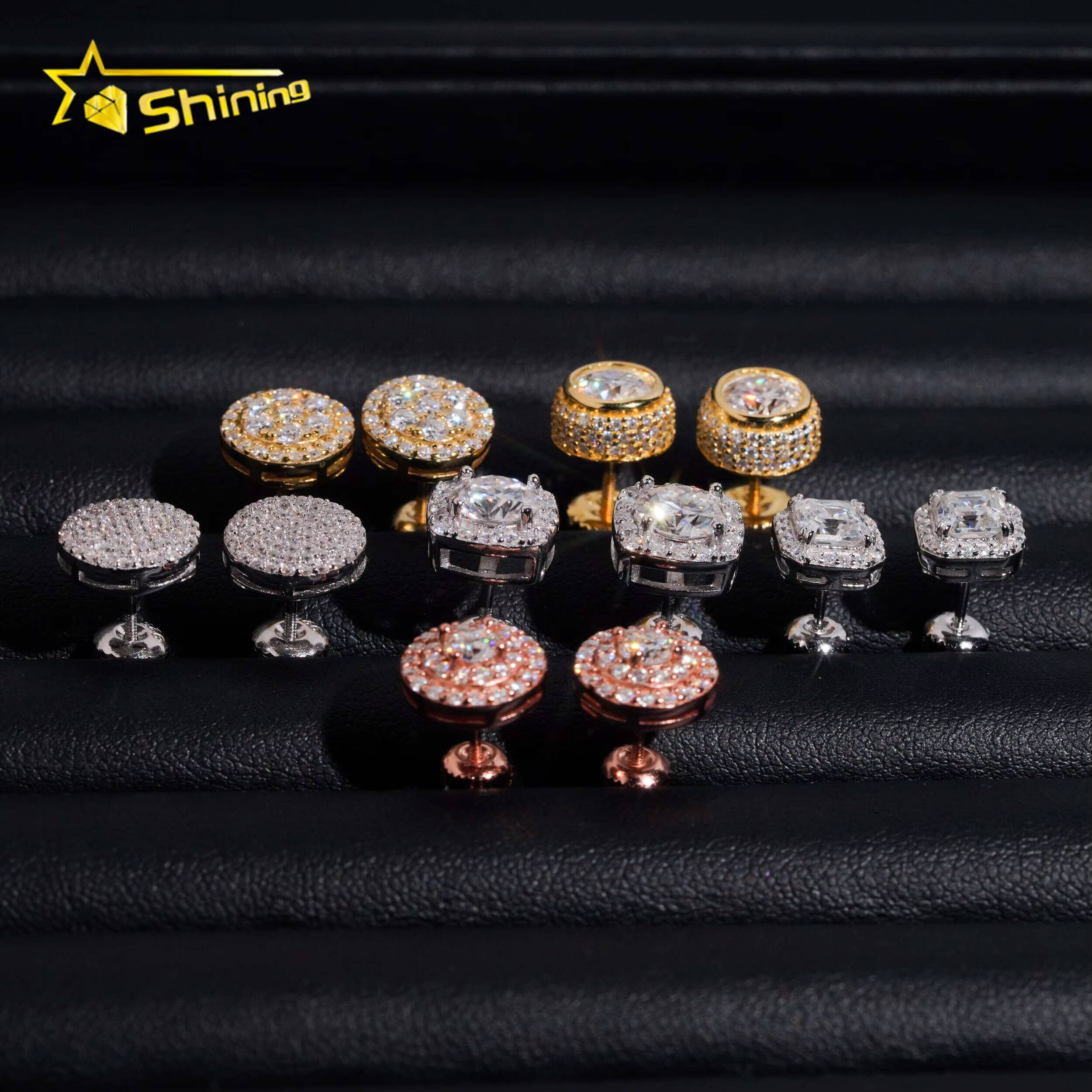 Factory Price High Quality 925 Sterling Silver VVS Moissanite Earrings Fine Jewelry Custom Stud Earrings for Women