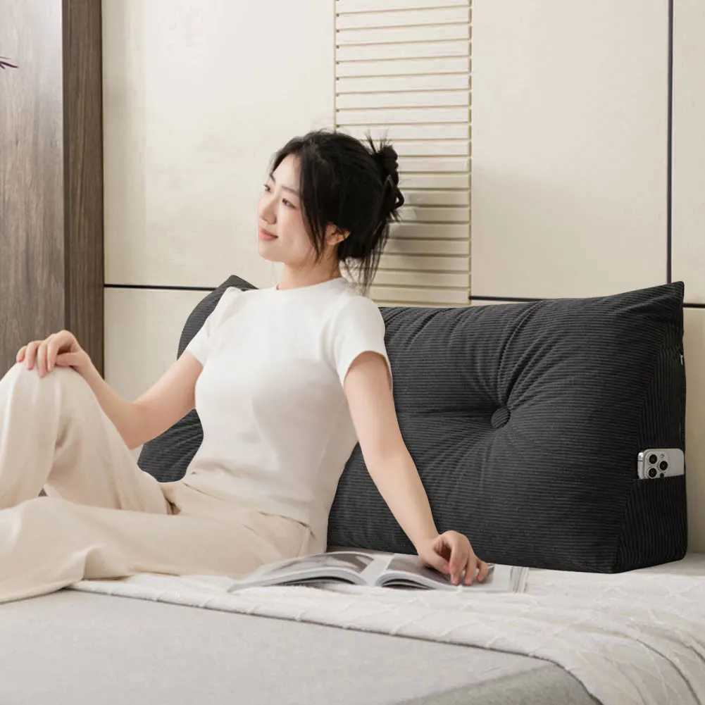 Double Bed Headrest Cushion Wedge Headboard Triangular Bed Cushion Headboard Long Backrest Reading Bolster M251119