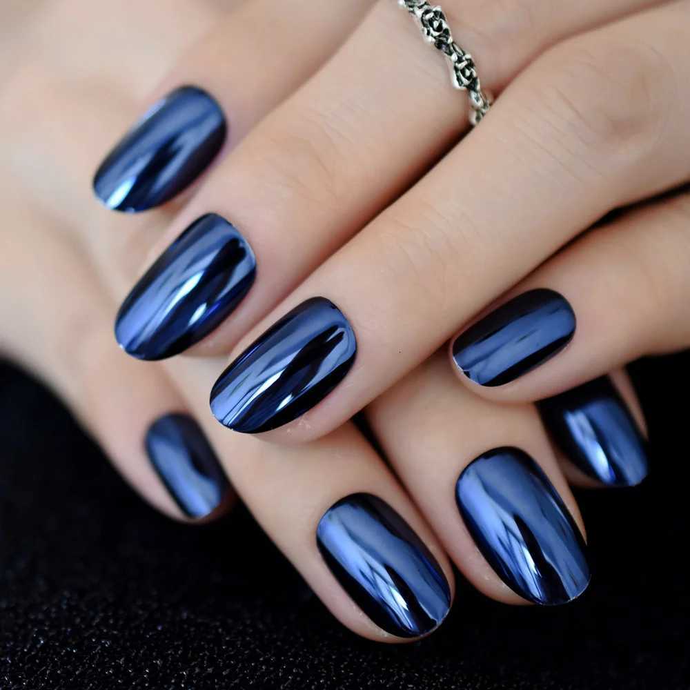 IMABC press on false nails metallic blue and silver avaliableT251118T251119