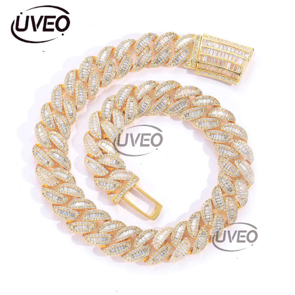 Luxury designer Jewelry Hip Hop Cuban Chain 20mm Ice Out VVS Moissanite Necklace with free shipping