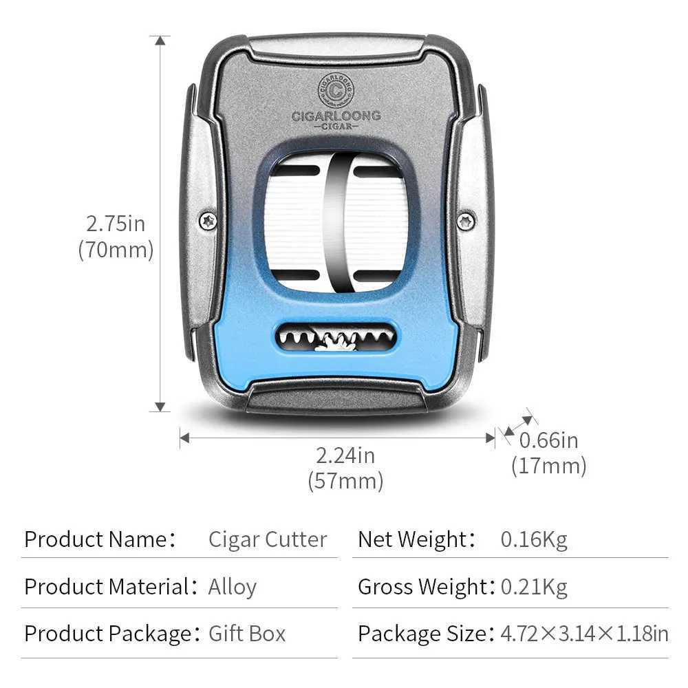 Cigar Cutter Flexible Sharp Stainless Steel Blades Gift Box Cigar Scissors Portable Multifunctional Colors CLE-23GS1C250419