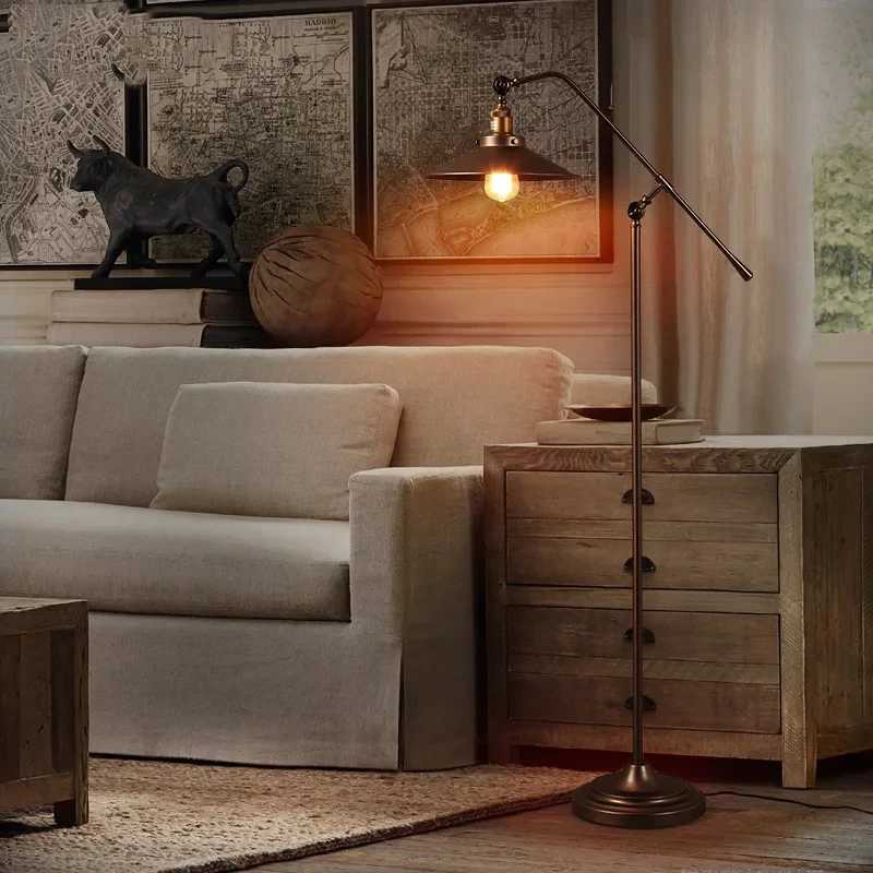 Modern Retro Metal Led Floor Lamp Art Design Standing Light For Living Room Bedroom Loft Indoor Home Decorative Lighting Fixture M251119