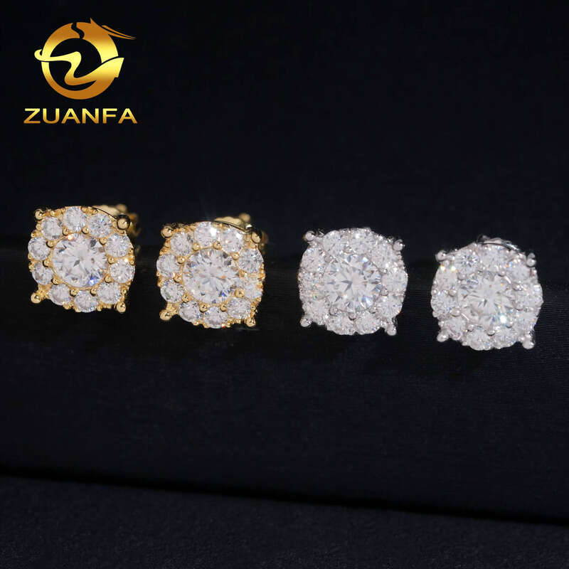 Loose Fashion Jewelry from American Warehouse Iced Out Hip Hop S Screw Back VVS1 Silicon Stone Earrings