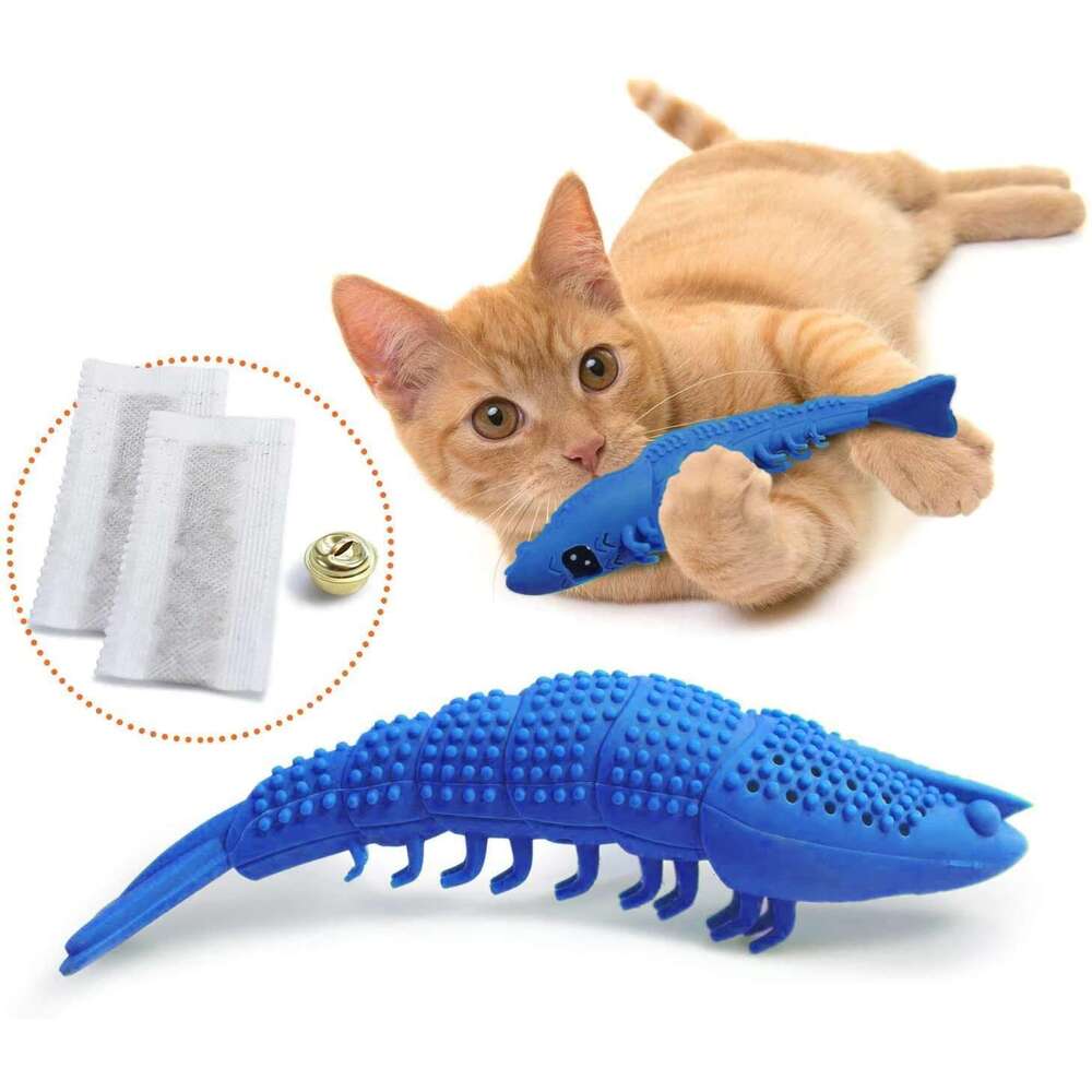 Toy-Durable Hard Rubber - Dental Care, Toothbrush Chew Cat Treat Toy Interactive Games