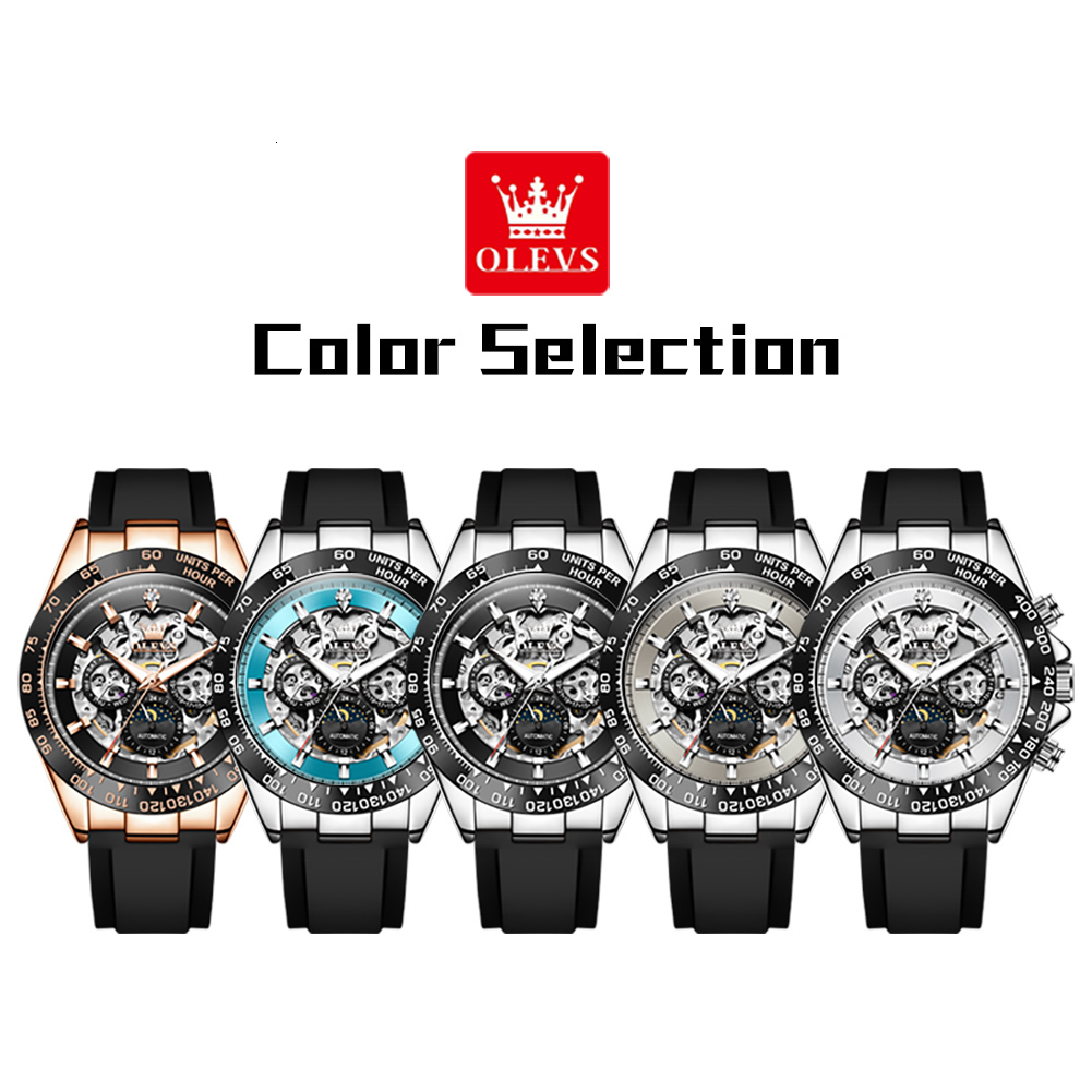 OLEVS Designer Men's Watches Luxury Outdoor Business Fashion Automatic Mechanical Watches Men's Multi-functional Watches Free Shipping Whole