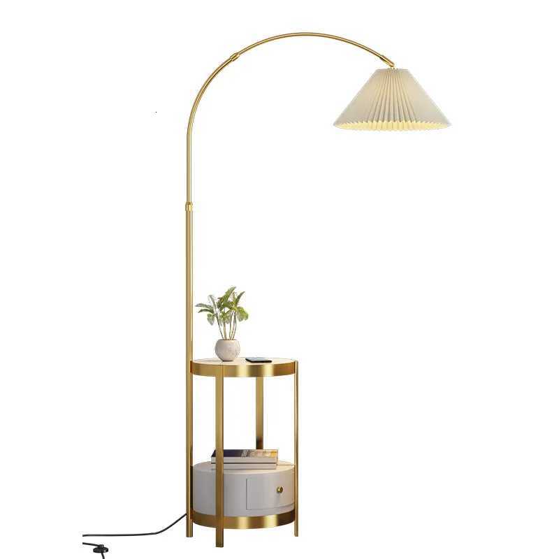 LED Nordic Luxury Fishing Floor Lamp with Tea Table Living Room Bedroom Sofa Corner Decorative Floor Light E27 M251119