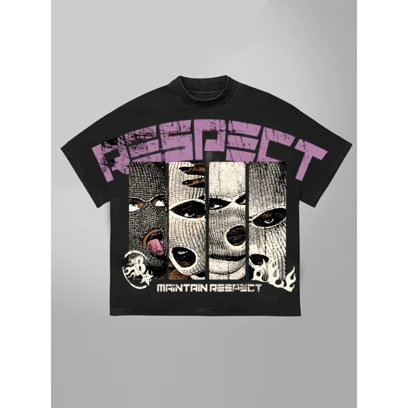 Y2K style fashionable casual pattern printed mens Tshirt comfortable soft short sleeved summer top 250408Z