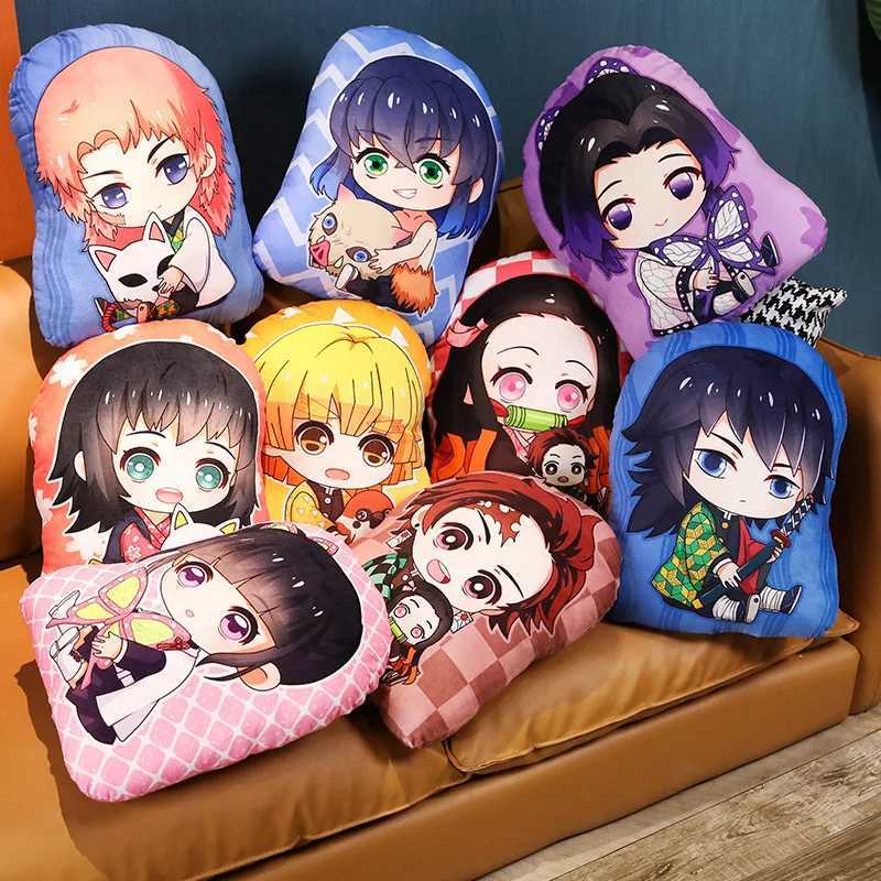 Kimetsu No Yaiba Plush Stuffed s Demon Slayer Dakimakura Cute Anime Throw Kawaii Dolls Tanjirou Nezuko Back CushionM251119