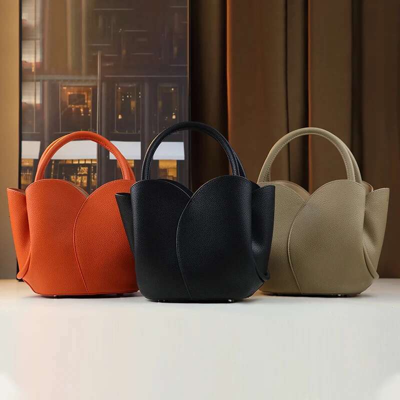 Solid Color, Simple, Atmospheric, Fashionable Handbag, Mother Tulip Bag, Versatile Daily Commuting Crossbody Bag