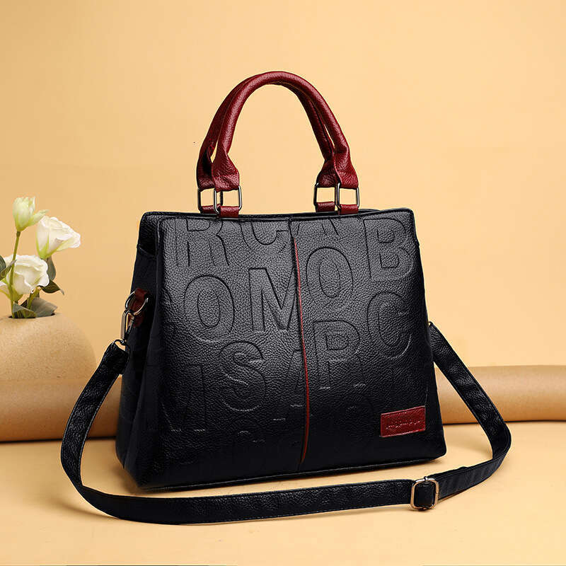 2025 new summer handbag for outdoor crossbody, large capacity tote soft leather embossed shoulder bag, women's bag