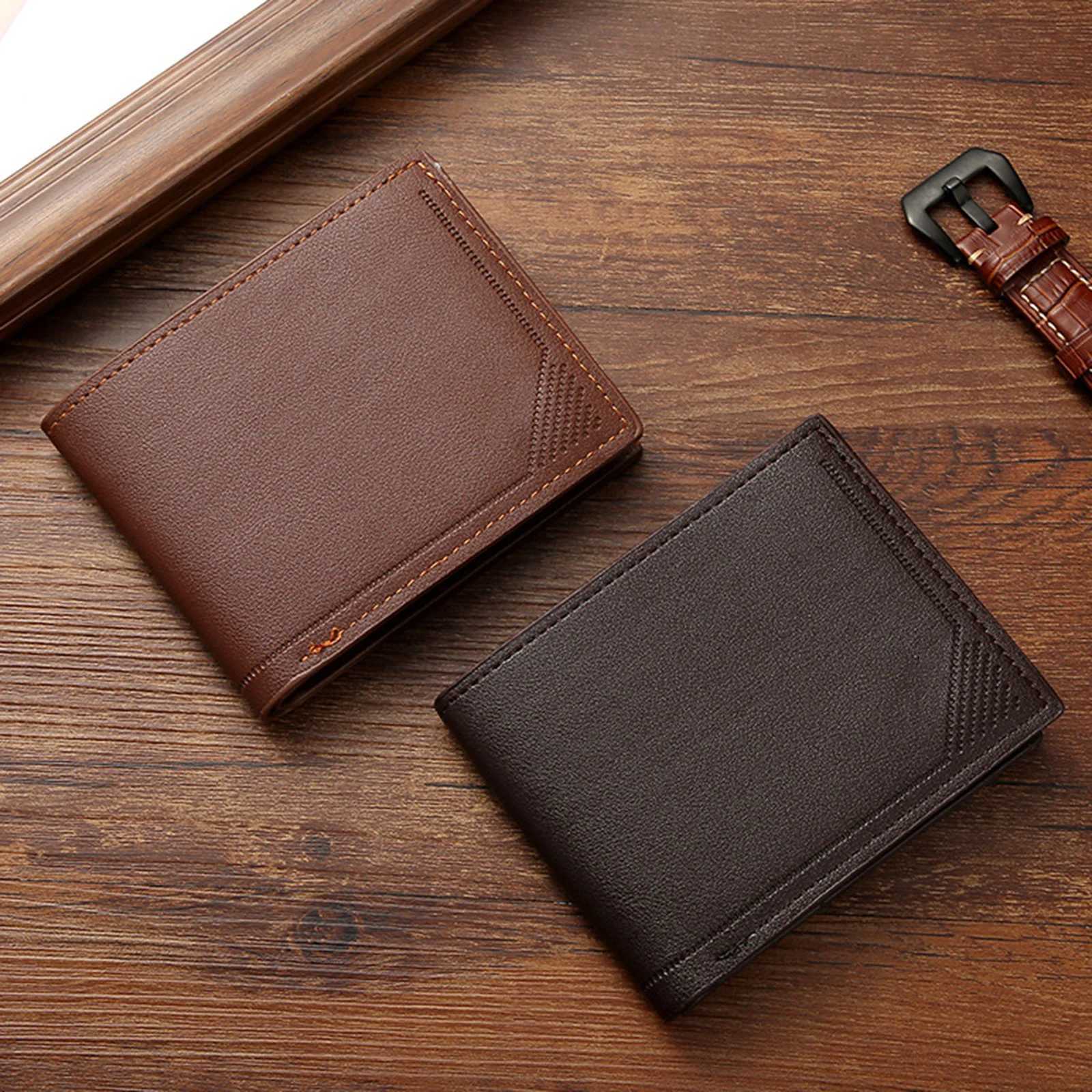 Slim Mens Wallet Short Horizontal Style Pu Leather Thin Card Holder with Multiple Slot Business Money Holder for Men Gift IdeaT251119
