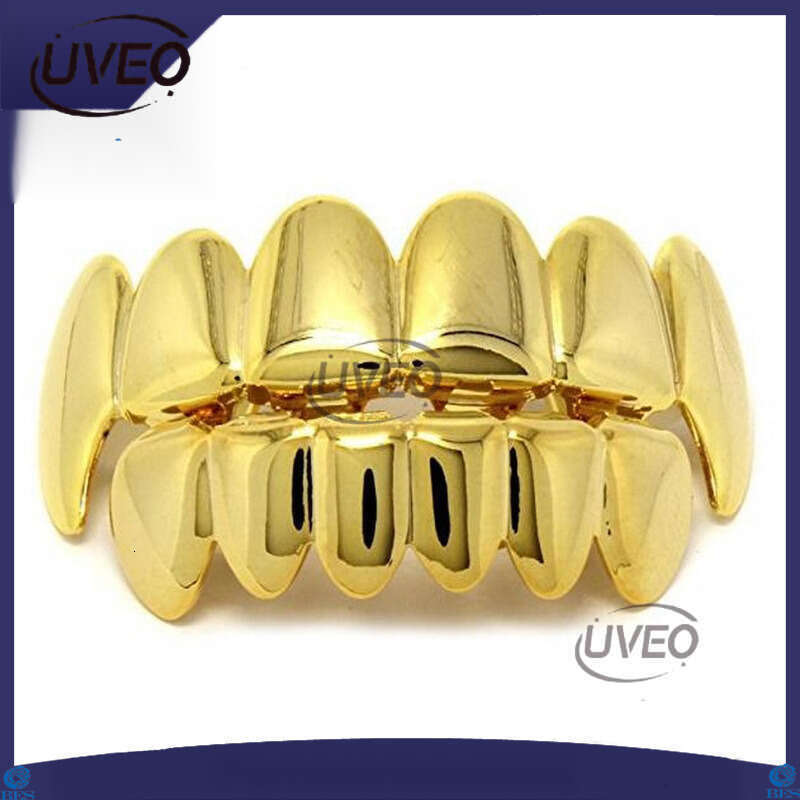 Hiphop Grillz men and women Ice out VVS Moissanstone hip Hop Halloween Ball Gold set Wolf costume Free delivery