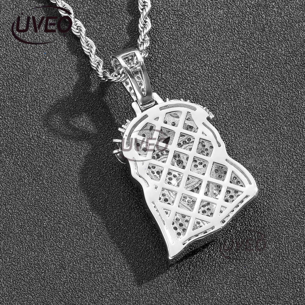 Luxury designer head pendant ice VVS Moissanite necklace, free delivery of pendant necklace for men and women